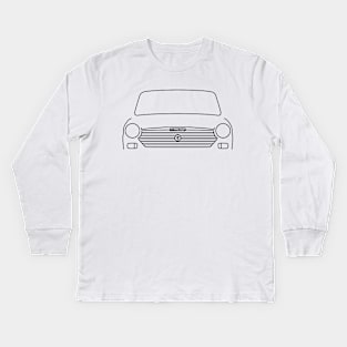 Austin 1100 classic car outline graphic (black) Kids Long Sleeve T-Shirt